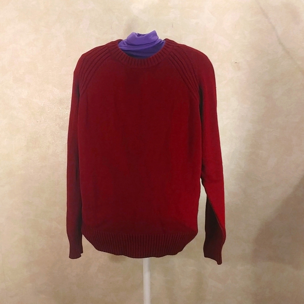 Jeanne Pierre Merlot Crew Neck Sweater